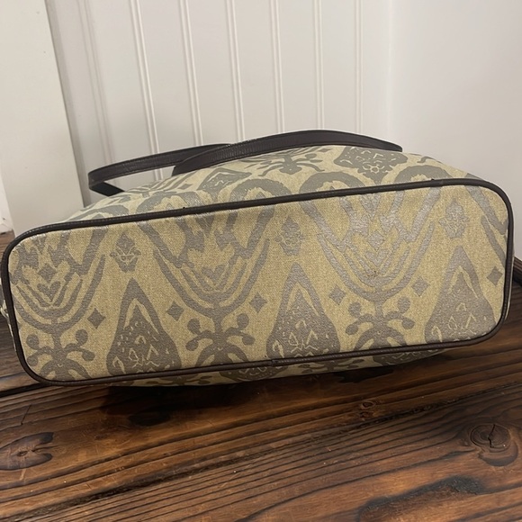 Stella and Dot Cream and Brown Tote Bag - Picture 6 of 9